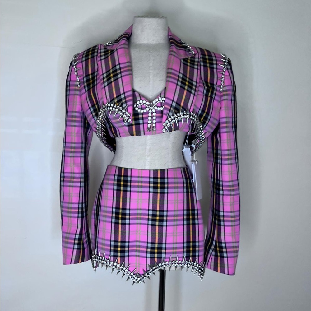 AREA crop top bustier ONLY size 6 pink